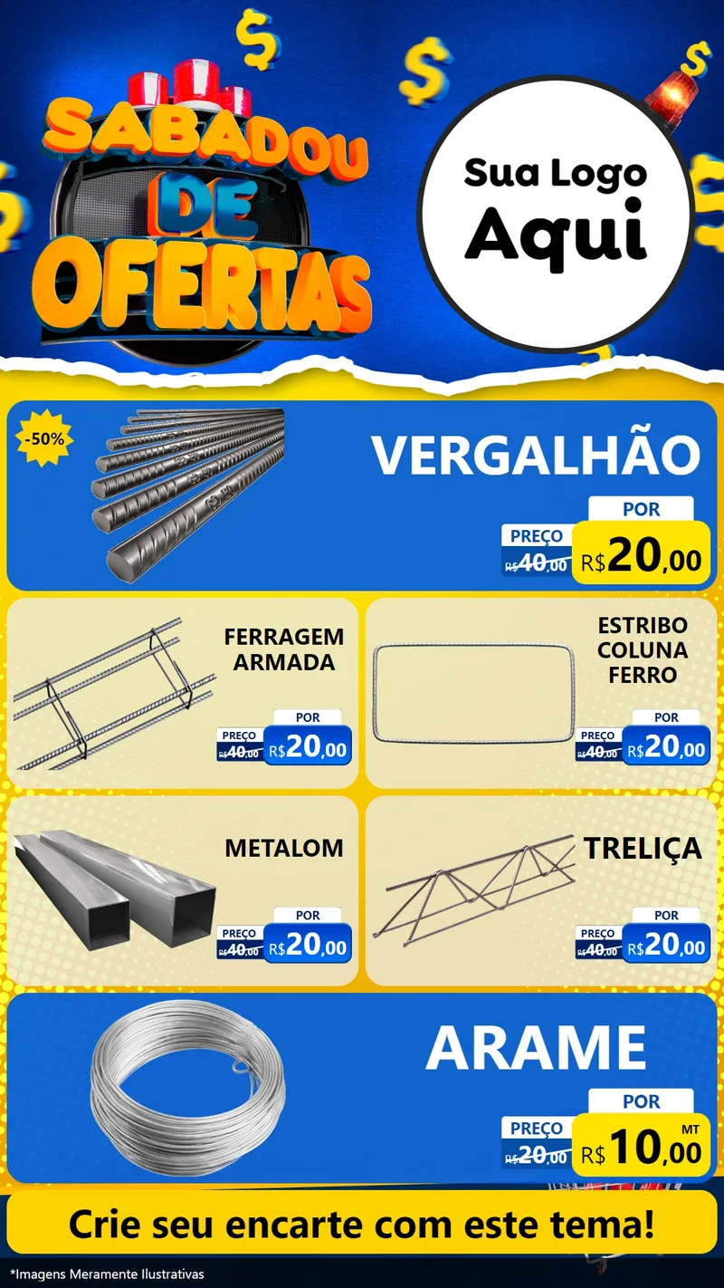 Modelo de TV para TV Vertical com o tema Sabadou de Ofertas para Ferragens