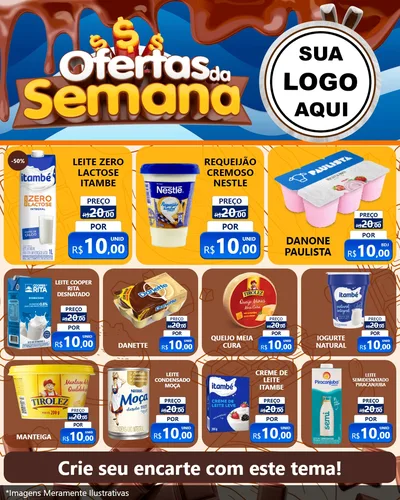 Modelo de Rede Social para Feed Instagram com o tema Ofertas da Semana - Páscoa para Frios e Laticínios