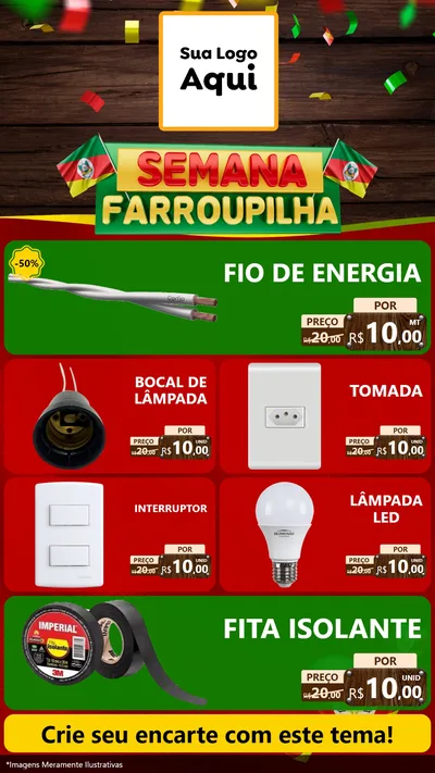 Modelo de TV para TV Vertical com o tema Semana Farroupilha para Materiais Elétricos