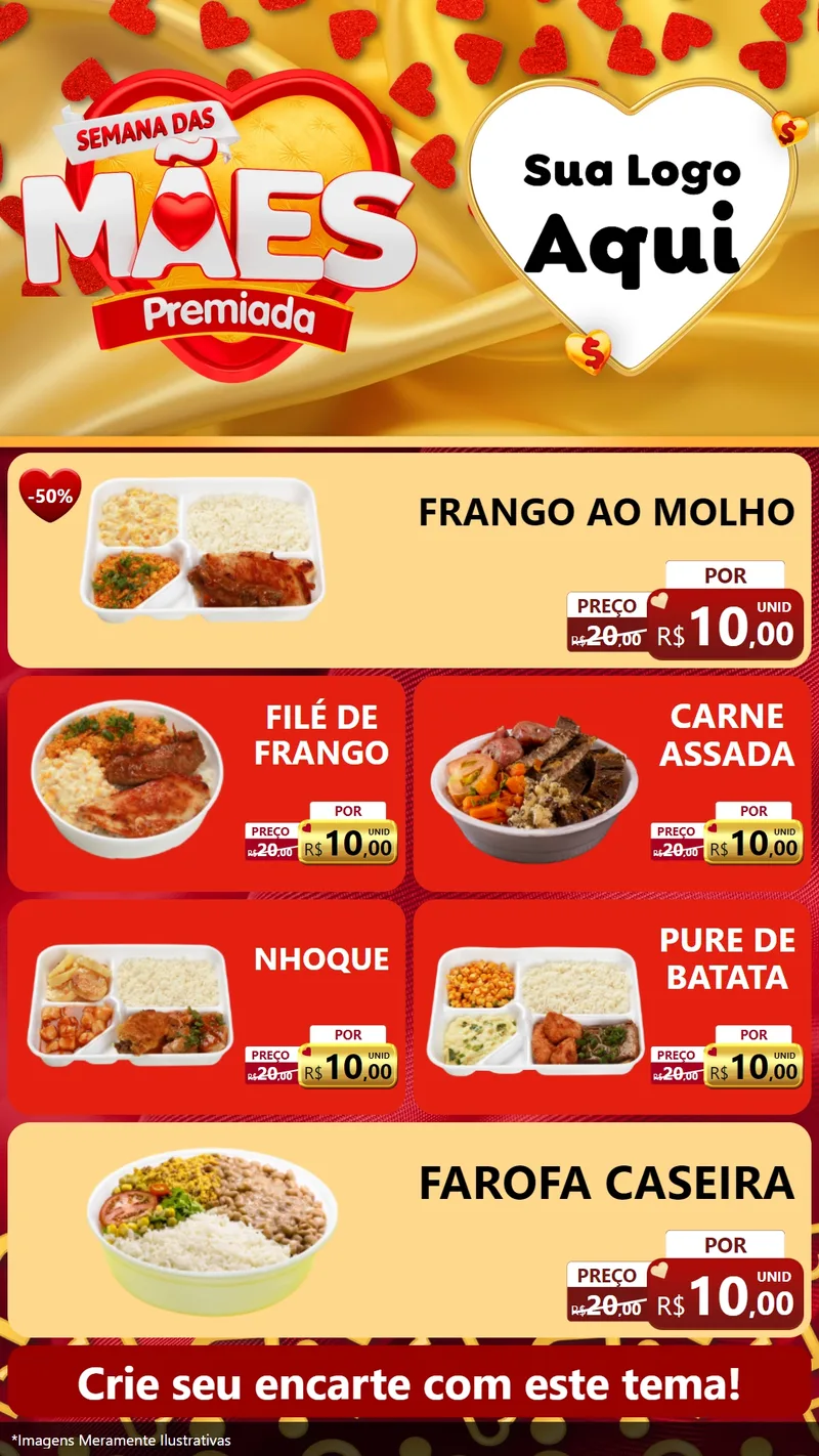 Modelo de TV para TV Vertical com o tema Semana das Mães Premiada para Restaurante