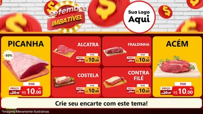 Modelo de TV para TV Horizontal com o tema Setembro Imbatível para Açougue