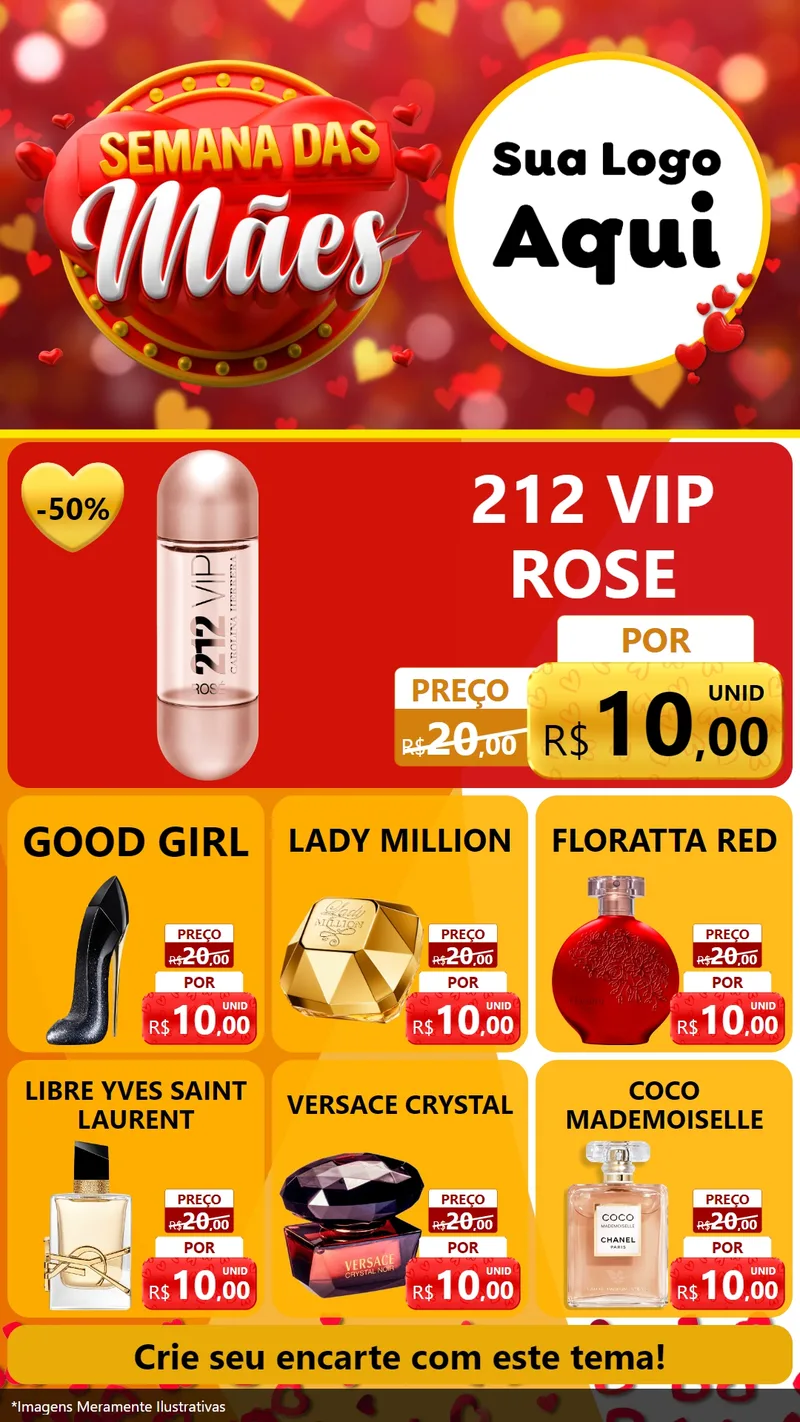 Modelo de Rede Social para Stories com o tema Semana das Mães para Perfumes