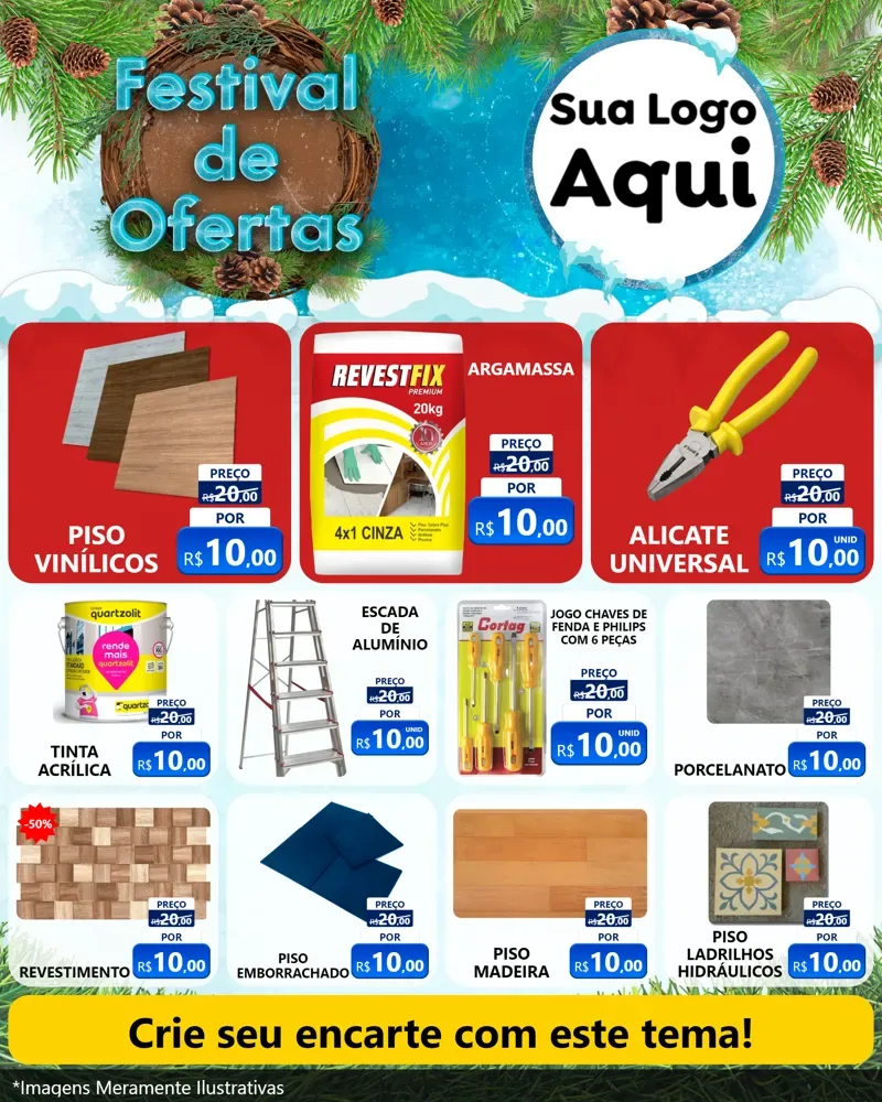Modelo de Rede Social para Feed Instagram com o tema Festival de Ofertas - Inverno para Material para Construção