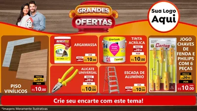 Modelo de TV para TV Horizontal com o tema Grandes Ofertas para Material para Construção