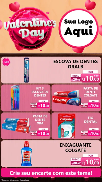 Modelo de TV para TV Vertical com o tema Valentine's Day para Higiene Pessoal