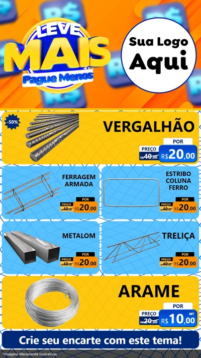 Modelo de TV para TV Vertical com o tema Leve Mais, Pague Menos para Ferragens