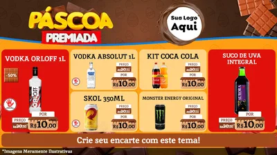 Modelo de TV para TV Horizontal com o tema Páscoa Premiada para Distribuidora de bebidas