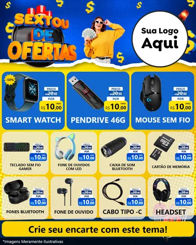 Modelo de Rede Social para Feed Instagram com o tema Sextou de Ofertas para Informática