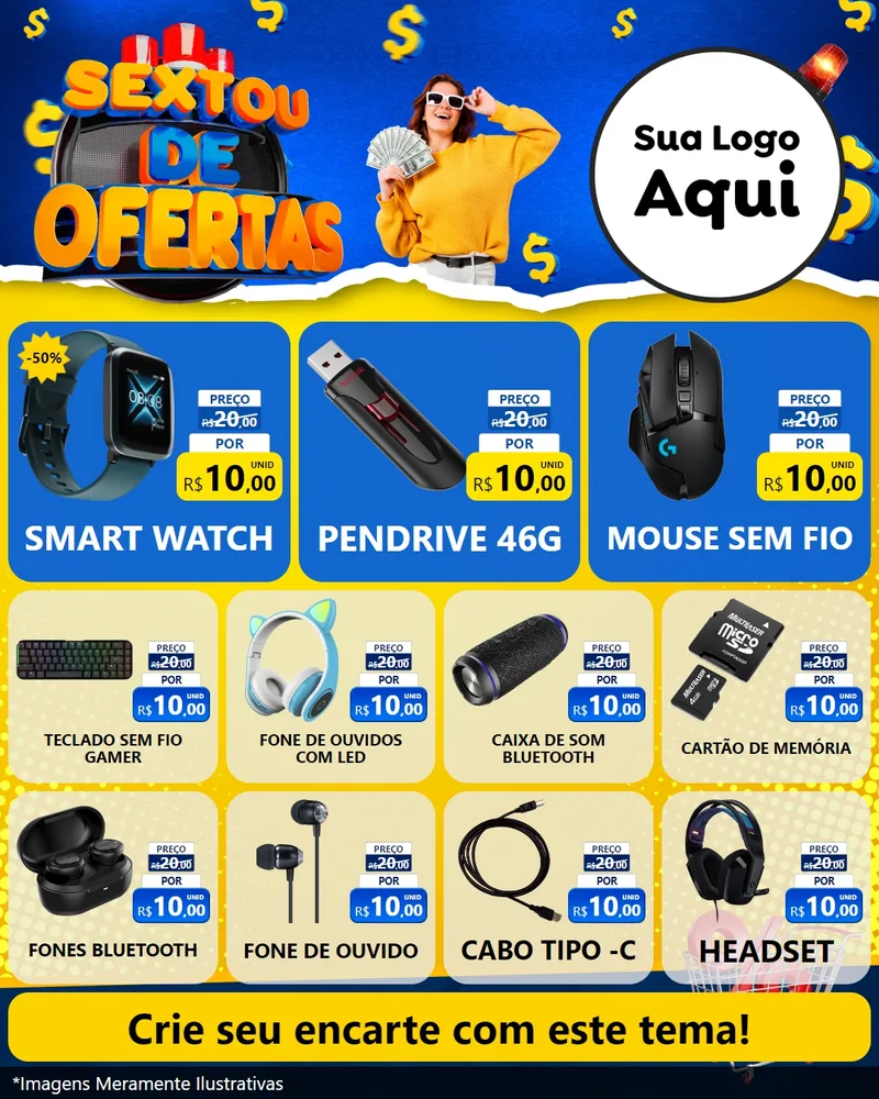 Modelo de Rede Social para Feed Instagram com o tema Sextou de Ofertas para Informática