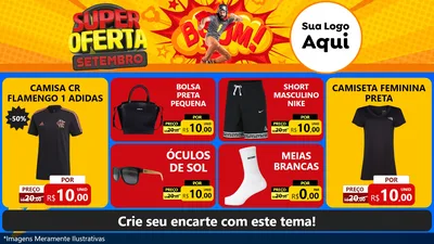 Modelo de TV para TV Horizontal com o tema Super Oferta Setembro para Roupas e acessórios