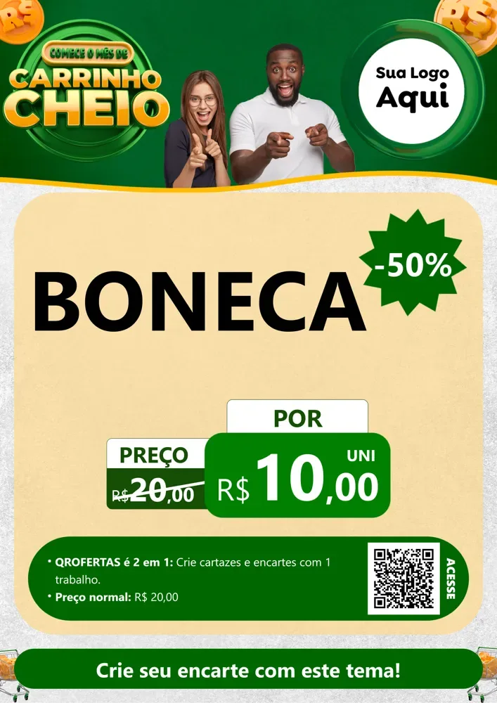 Modelo de Cartaz para Cartaz A4 Vertical com o tema Carrinho Cheio para Brinquedos
