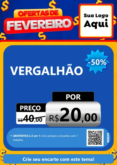 Modelo de Cartaz para Cartaz A4 Vertical com o tema Ofertas de Fevereiro para Ferragens