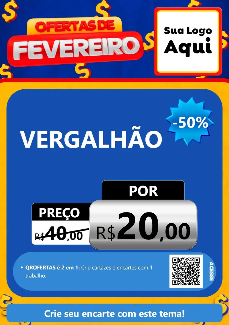 Modelo de Cartaz para Cartaz A4 Vertical com o tema Ofertas de Fevereiro para Ferragens