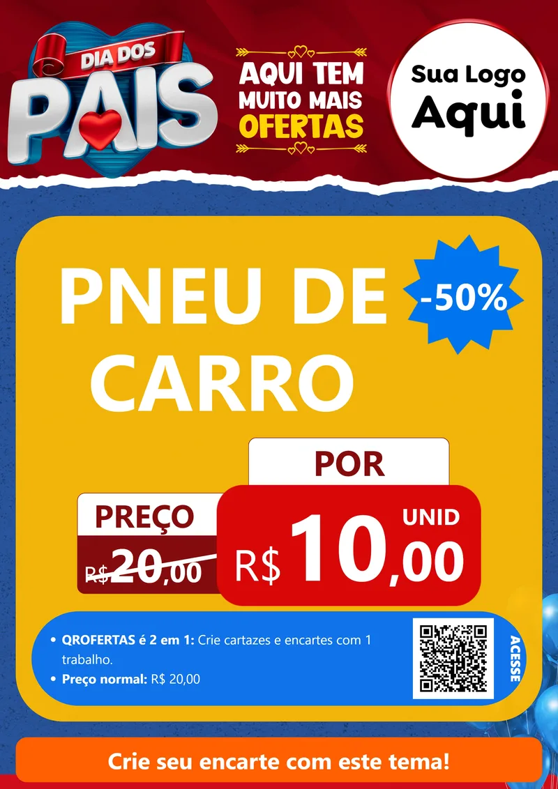 Modelo de Cartaz para Cartaz A4 Vertical com o tema Dia dos Pais para Auto peças
