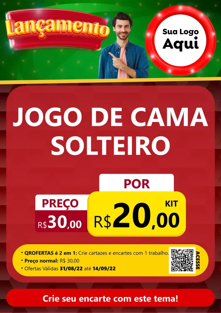 Modelo de Cartaz para Cartaz A4 Vertical com o tema Lançamento para Cama, Mesa e Banho