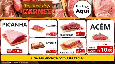 Modelo de TV para TV Horizontal com o tema Festival das Carnes para Açougue