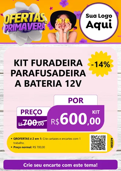 Modelo de Cartaz para Cartaz A4 Vertical com o tema Ofertas Da Primavera para Maquinas e Ferramentas