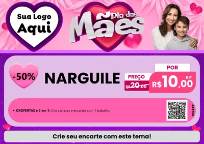 Modelo de Cartaz para Cartaz A4 Horizontal com o tema Dia das Mães para Tabacaria