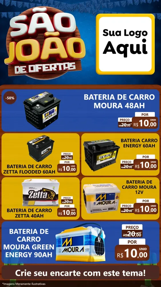 Modelo de TV para TV Vertical com o tema São João Ofertas Imbatíveis! - Junina para Baterias Elétricas