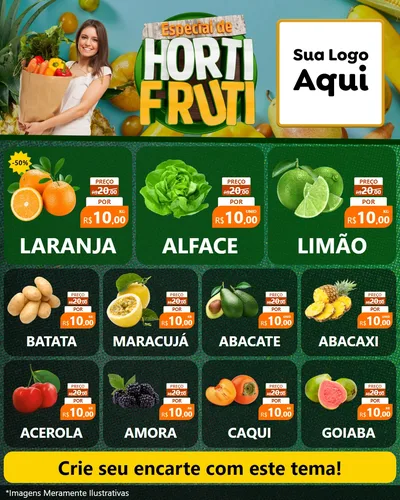 Modelo de Rede Social para Feed Instagram com o tema Especial de Hortifrúti para Hortifrúti
