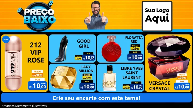 Modelo de TV para TV Horizontal com o tema Preço Baixo para Perfumes