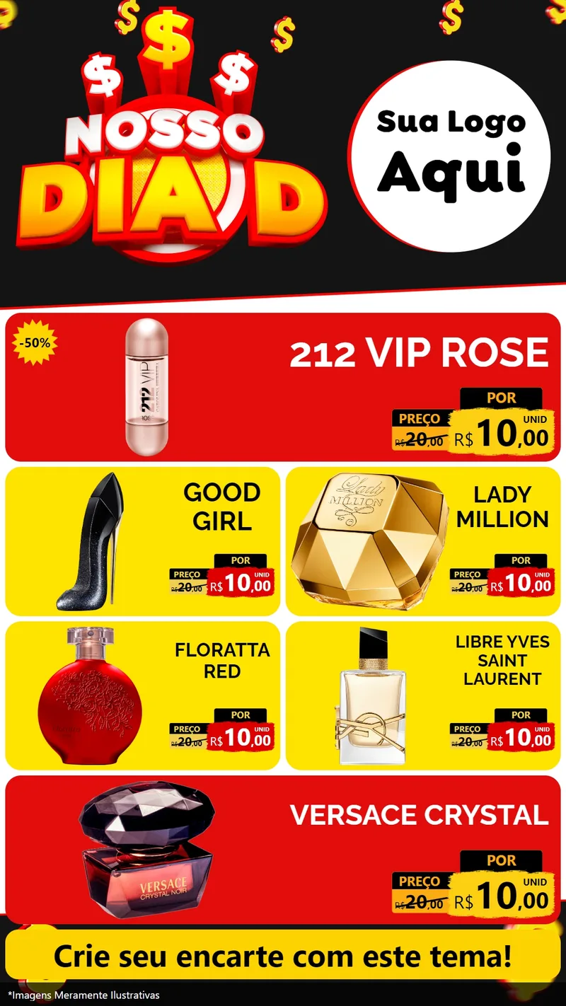Modelo de TV para TV Vertical com o tema Nosso Dia D para Perfumes