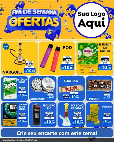 Modelo de Rede Social para Feed Instagram com o tema Fim de Semana de Ofertas para Tabacaria
