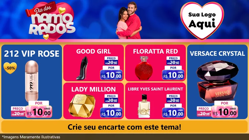 Modelo de TV para TV Horizontal com o tema Dia dos namorados para Perfumes