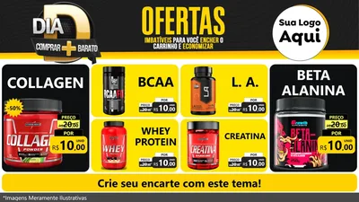 Modelo de TV para TV Horizontal com o tema Dia D Mais Economia para Suplementos alimentares