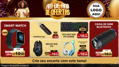 Modelo de TV para TV Horizontal com o tema Fim de Ano de Ofertas para Informática