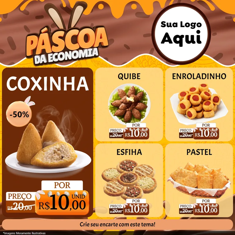 Modelo de Rede Social para Feed Facebook com o tema Páscoa da Economia para Salgadaria