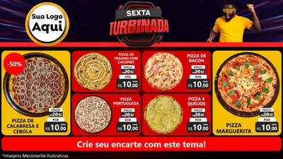 Modelo de TV para TV Horizontal com o tema Sexta Turbinada para Pizzaria