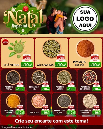 Modelo de Rede Social para Feed Instagram com o tema Natal Especial para Produtos Naturais