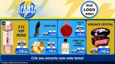Modelo de TV para TV Horizontal com o tema Oferta Relâmpago para Perfumes