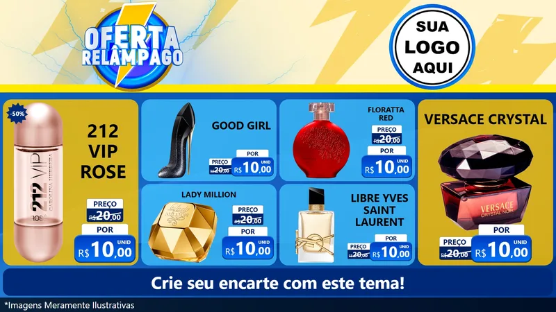 Modelo de TV para TV Horizontal com o tema Oferta Relâmpago para Perfumes