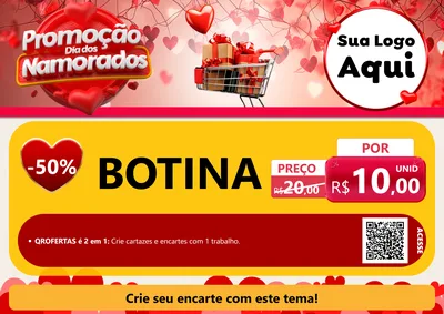 Modelo de Cartaz para Cartaz A4 Horizontal com o tema Promoção Dia dos Namorados para Agropecuária