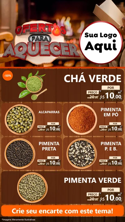 Modelo de TV para TV Vertical com o tema Ofertas Para Aquecer para Produtos Naturais