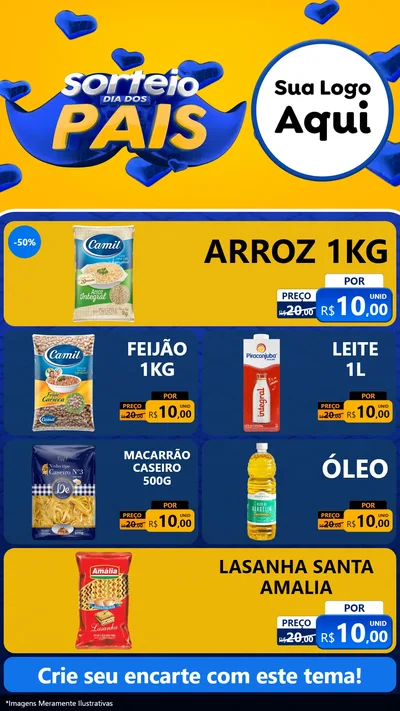 Modelo de TV para TV Vertical com o tema Sorteio Dia dos Pais para Supermercado
