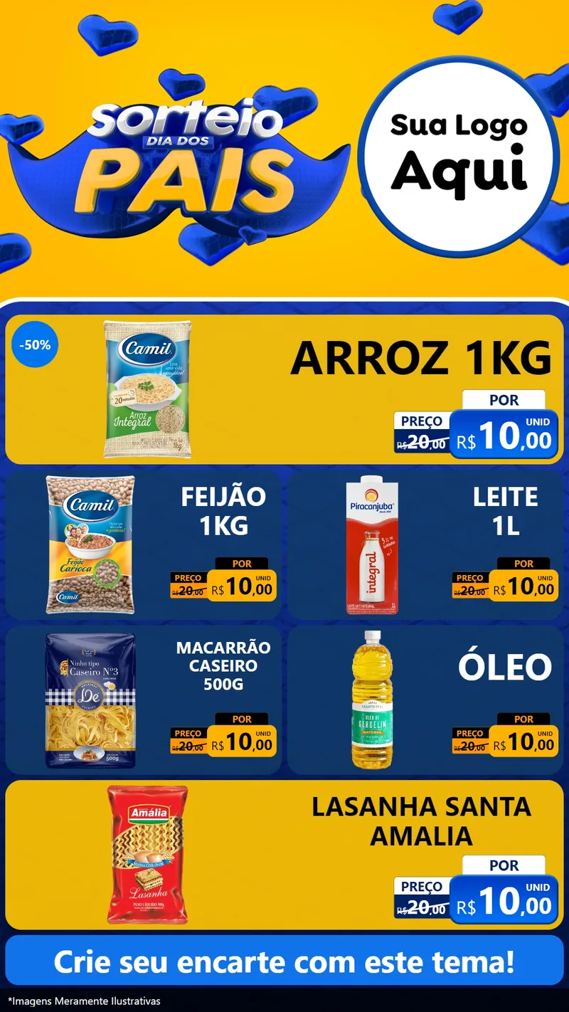 Modelo de TV para TV Vertical com o tema Sorteio Dia dos Pais para Supermercado