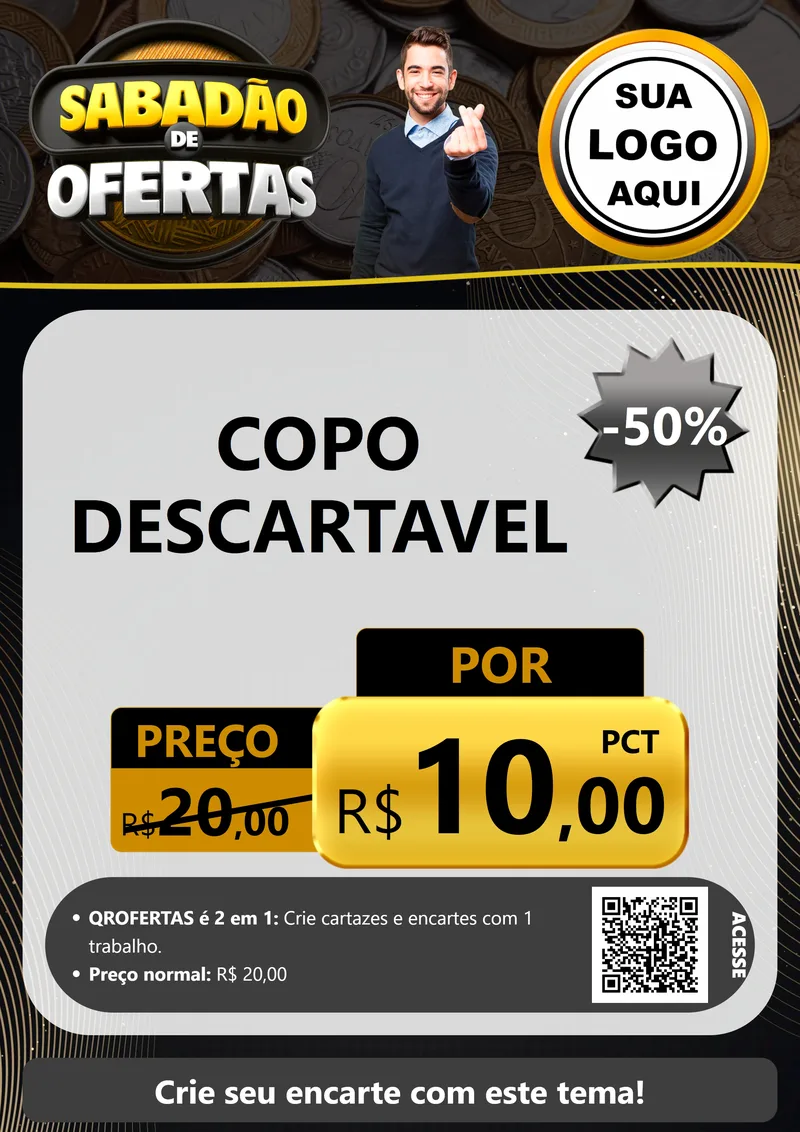 Modelo de Cartaz para Cartaz A4 Vertical com o tema Sabadão de Ofertas para Embalagens
