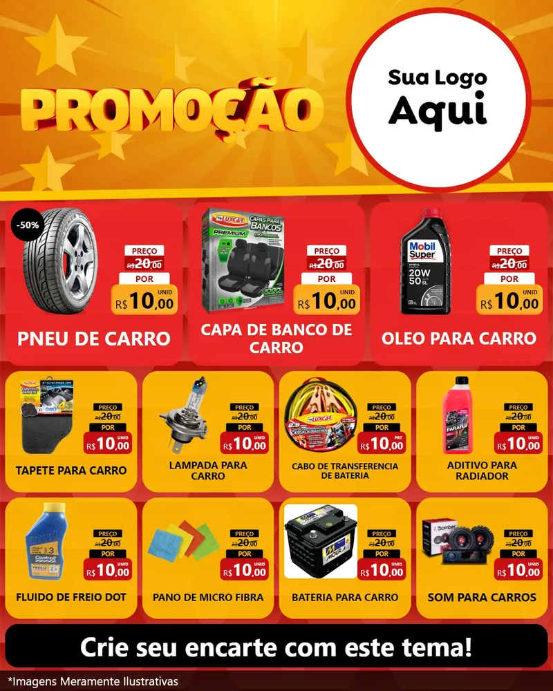 Modelo de Rede Social para Feed Instagram com o tema Promoção para Auto peças
