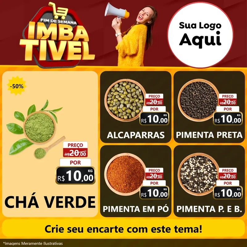 Modelo de Rede Social para Feed Facebook com o tema Fim de Semana Imbatível para Produtos Naturais