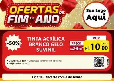 Modelo de Cartaz para Cartaz A4 Horizontal com o tema Ofertas de Fim de Ano para Tintas e Ferramentas