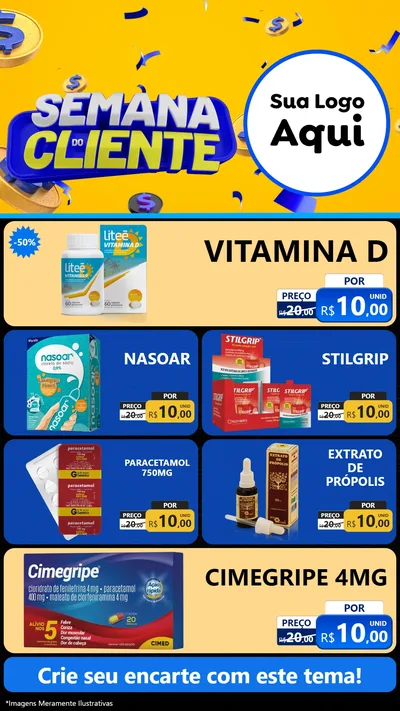 Modelo de TV para TV Vertical com o tema Semana do Cliente para Farmácia