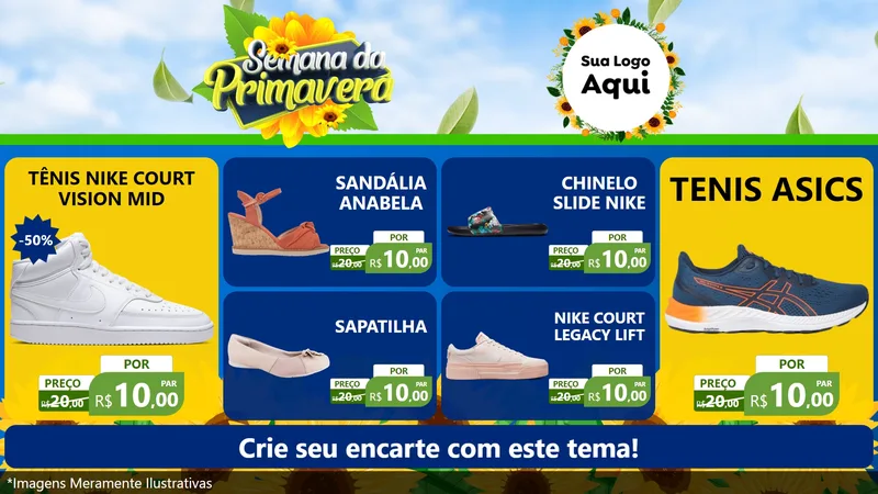 Modelo de TV para TV Horizontal com o tema Semana da Primavera para Calçados