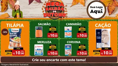 Modelo de TV para TV Horizontal com o tema Mega Saldão de Outono para Peixaria