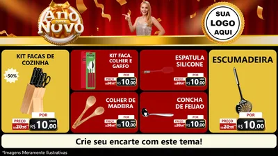 Modelo de TV para TV Horizontal com o tema Super Ano Novo para Utilidades Domésticas