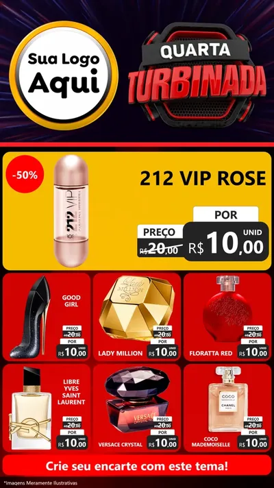 Modelo de Rede Social para Stories com o tema Quarta Turbinada para Perfumes