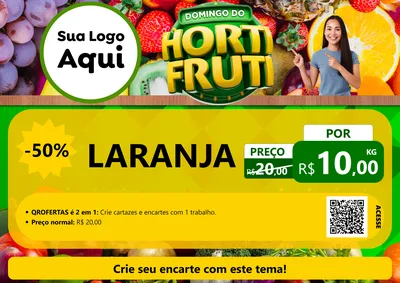Modelo de Cartaz para Cartaz A4 Horizontal com o tema Domingo do Hortifrúti para Hortifrúti