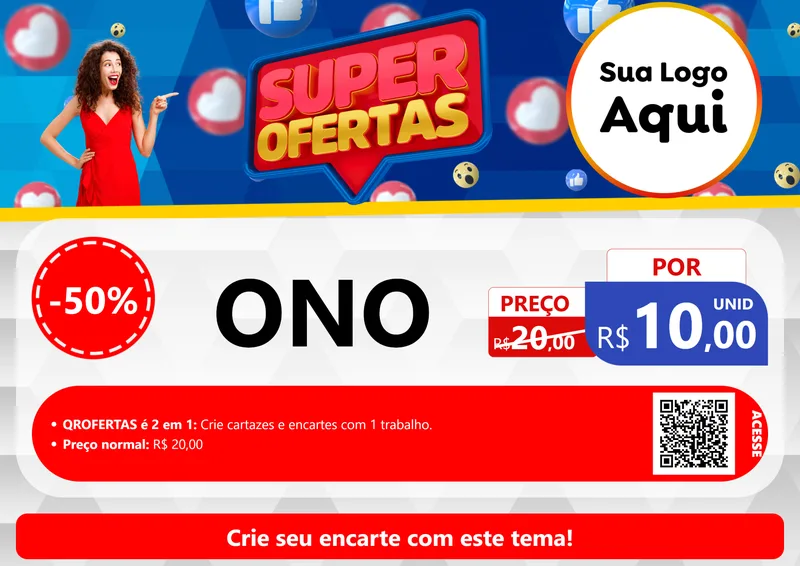 Modelo de Cartaz para Cartaz A4 Horizontal com o tema Super Ofertas para Óticas